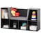 Basicwise Black Modern Multi-Purpose Bookshelf with Storage Space and Gray Cushioned Reading Nook QI004152.BK - alternate 1